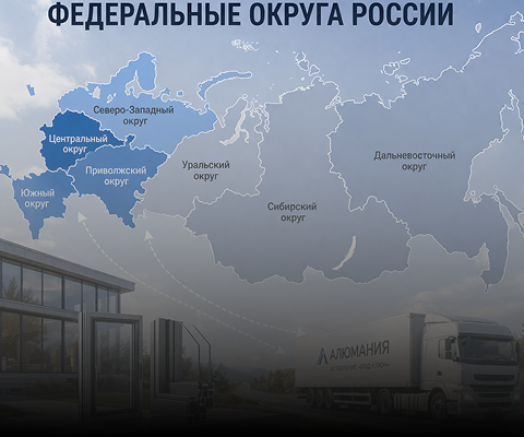Федеральные округа России. Карта.
